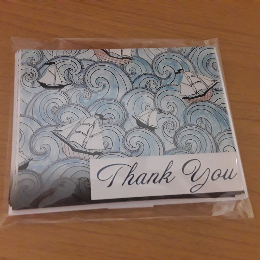 Unique Custom Printed "Thank You" Cards, Ocean